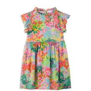 Stella McCartney Girls Painted Floral Dress size 2-3 years mini ruffle